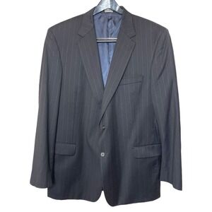 JOSEPH‎ A BANK Men's Navy Blue White Pinstripe Sport Coat, 48 Long
